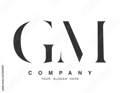 GM logo design. Initial letter g and m serif font style. Creative classic company name typography. Trendy logotype or identity.