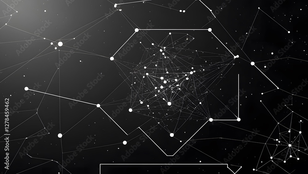 Obraz premium Futuristic Network Connections – Abstract Digital Background