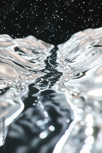 Wallpaper Mural A close-up shot of water on a black background Torontodigital.ca