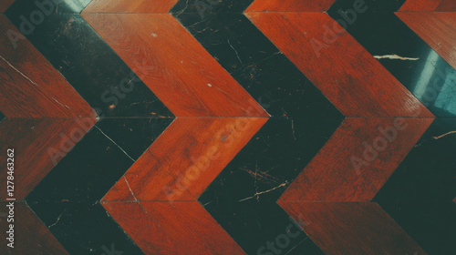 Wallpaper Mural Elegant geometric pattern with dark walnut and black nero marquina marble texture for interior design inspiration Torontodigital.ca