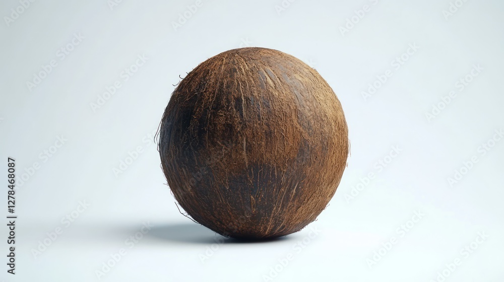 Whole coconut, studio shot, white background Whole coconut, studio shot, white background