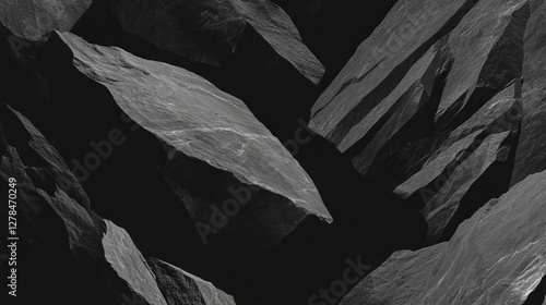 Abstract composition of fine grained black slate texture for modern design photo