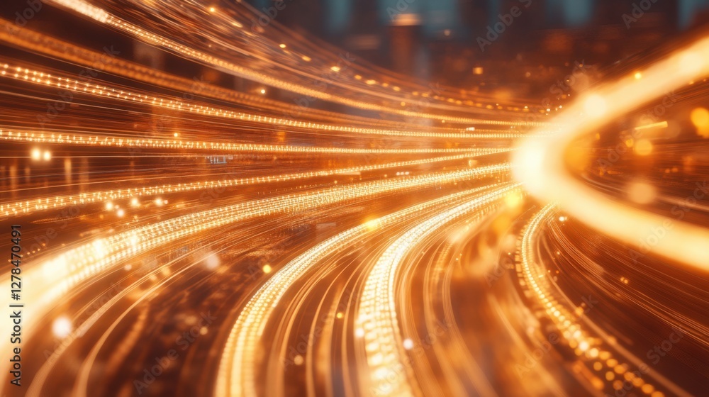 Abstract Light Trails in Warm Tones: A Dynamic Representation of Motion and Energy Flowing Through a Digital Space Abstract Light Trails in Warm Tones: A Dynamic Representation of Motion and Energy Flowing Through a Digital Space