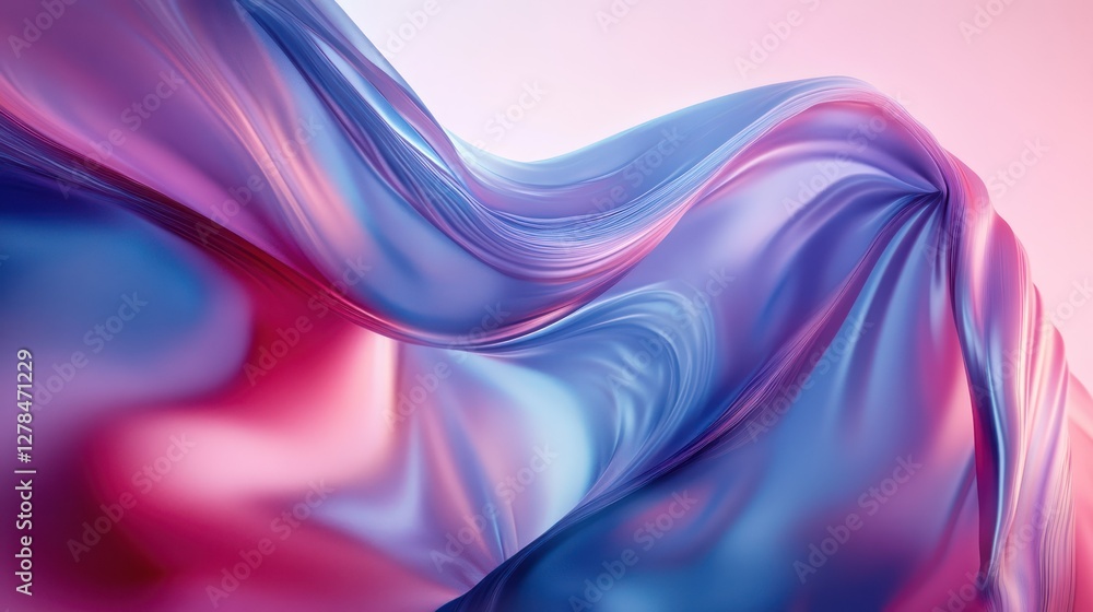 Flowing fabric, pink blue studio, abstract design Flowing fabric, pink blue studio, abstract design