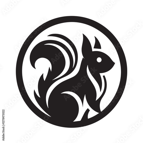 Elegance in Black Squirrel Silhouette Squirrel Icon