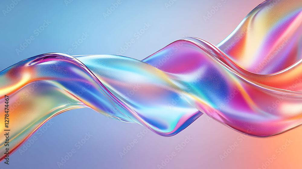 Iridescent Liquid Forms Flowing Abstractly Iridescent Liquid Forms Flowing Abstractly