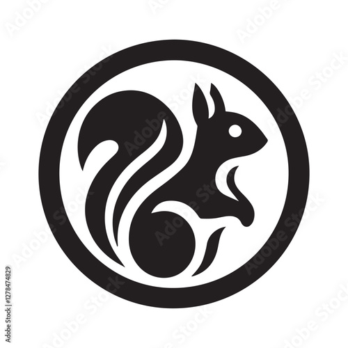 Elegance in Black Squirrel Silhouette Squirrel Icon