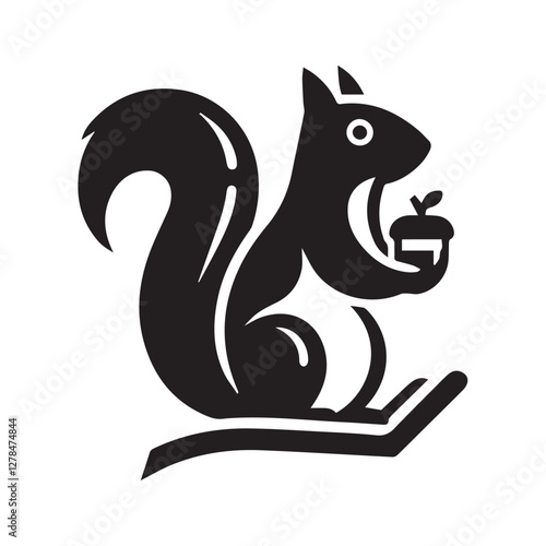 Elegance in Black Squirrel Silhouette Squirrel Icon