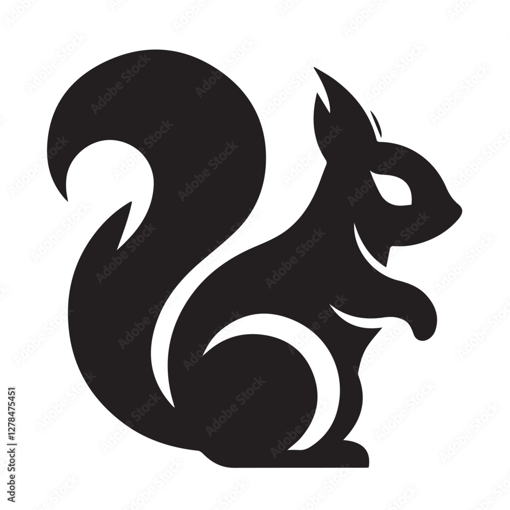 Elegance in Black Squirrel Silhouette Squirrel Icon Elegance in Black Squirrel Silhouette Squirrel Icon