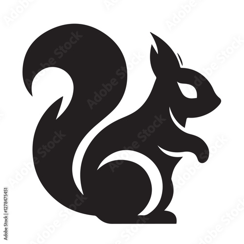 Elegance in Black Squirrel Silhouette Squirrel Icon