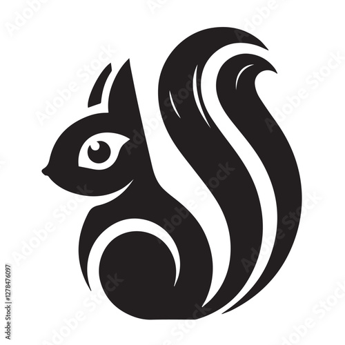 Elegance in Black Squirrel Silhouette Squirrel Icon