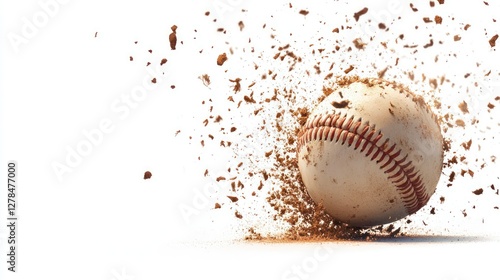 Baseball Dirt Explosion Studio Shot photo