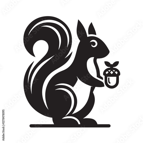 Elegance in Black Squirrel Silhouette Squirrel Icon