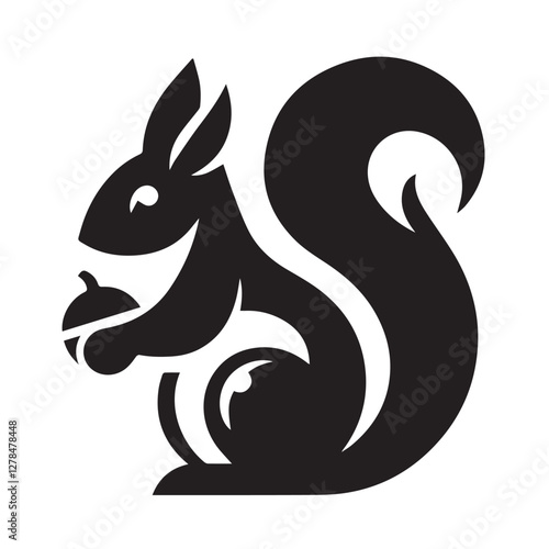 Elegance in Black Squirrel Silhouette Squirrel Icon