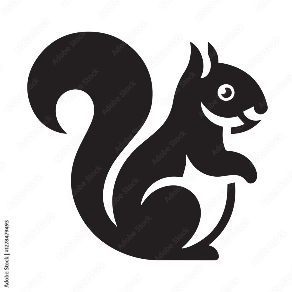 Elegance in Black Squirrel Silhouette Squirrel Icon Elegance in Black Squirrel Silhouette Squirrel Icon