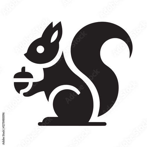Elegance in Black Squirrel Silhouette Squirrel Icon