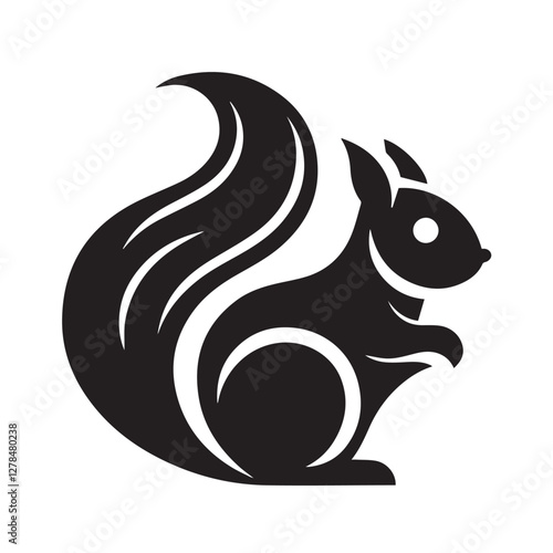 Elegance in Black Squirrel Silhouette Squirrel Icon