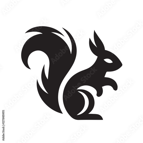 Elegance in Black Squirrel Silhouette Squirrel Icon