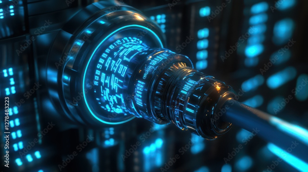 Fototapeta premium Cyber security lock data center