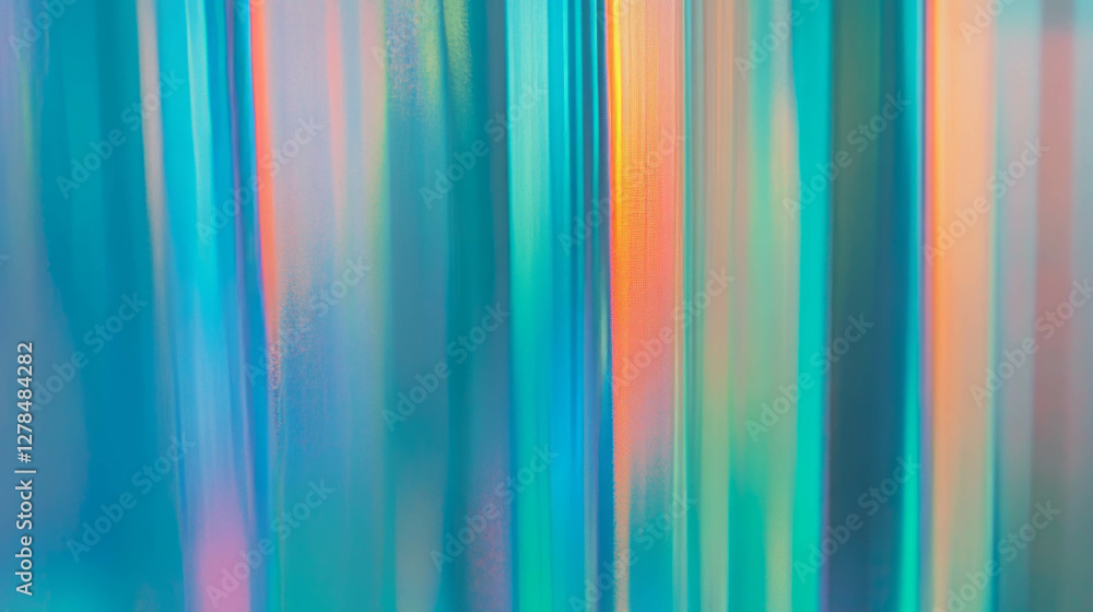 Obraz premium Iridescent blue and green abstract wall texture with vibrant hues for creative design