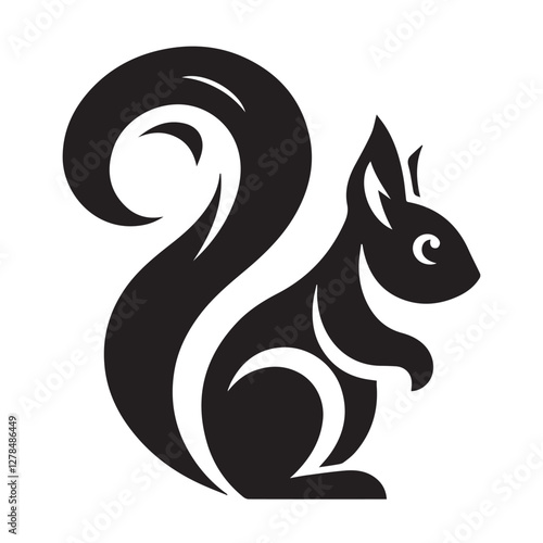 Elegance in Black Squirrel Silhouette Squirrel Icon