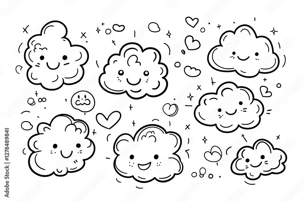 Cloud-like abstract shapes with smooth, rounded edges. Cloud-like abstract shapes with smooth, rounded edges.