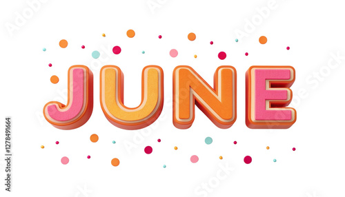 Hello June message lettering season greeting typography transparent 