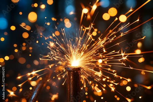 Sparkler explosion bokeh night