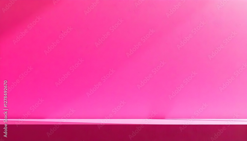 Obraz premium Vibrant pink wall with subtle shadows, creating a modern backdrop