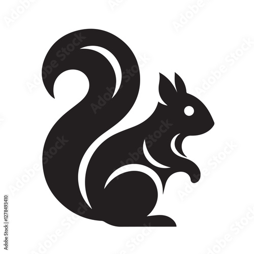 Elegance in Black Squirrel Silhouette Squirrel Icon