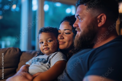 Family movie night home cozy living room