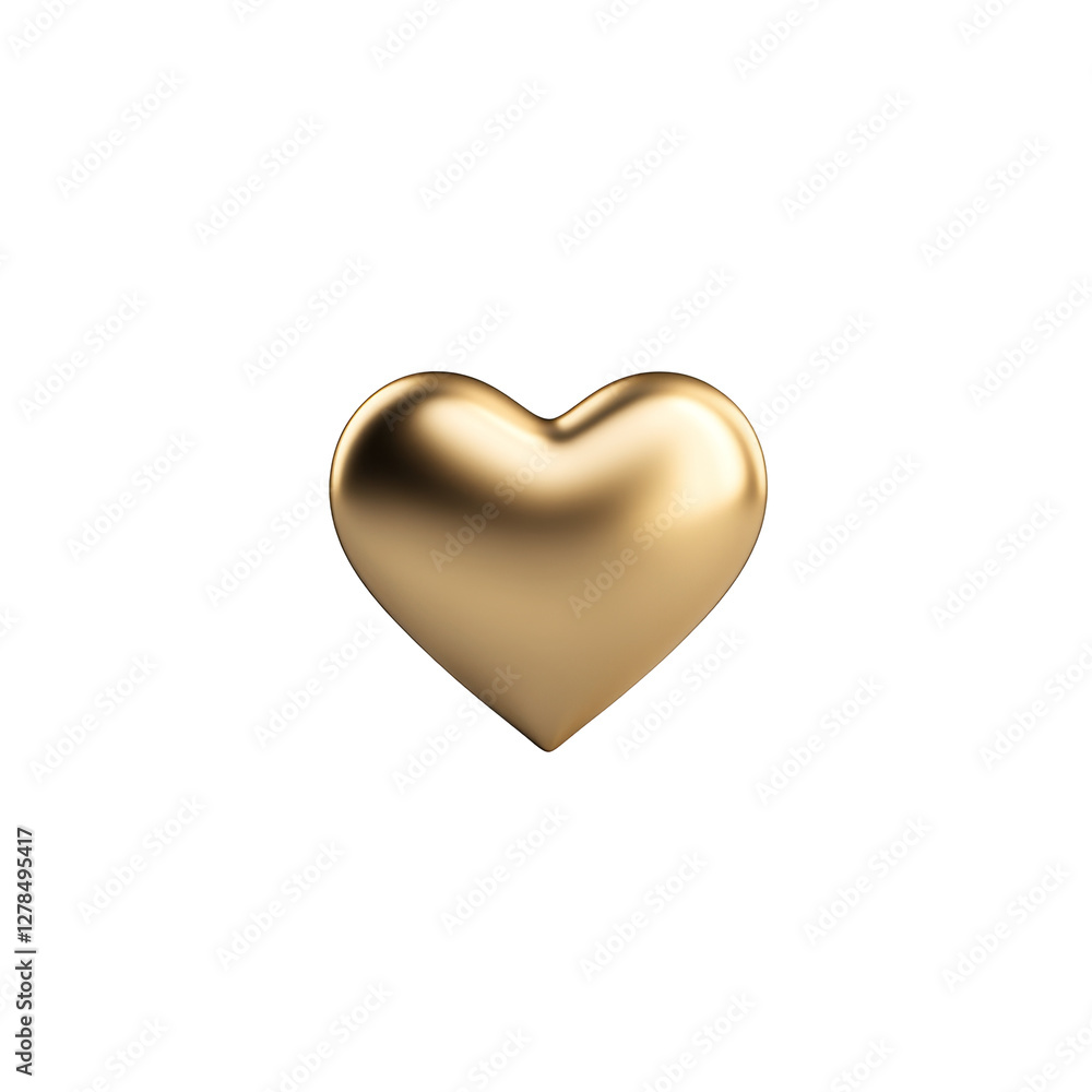 Golden heart shape with smooth surface design in classic style Golden heart shape with smooth surface design in classic style