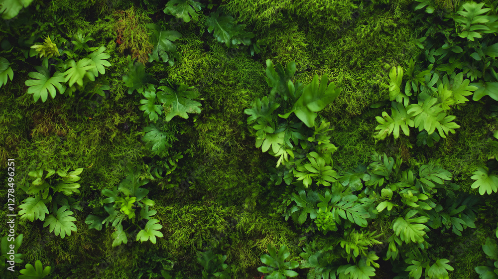 Lush green mossy forest texture for nature and design projects Lush green mossy forest texture for nature and design projects