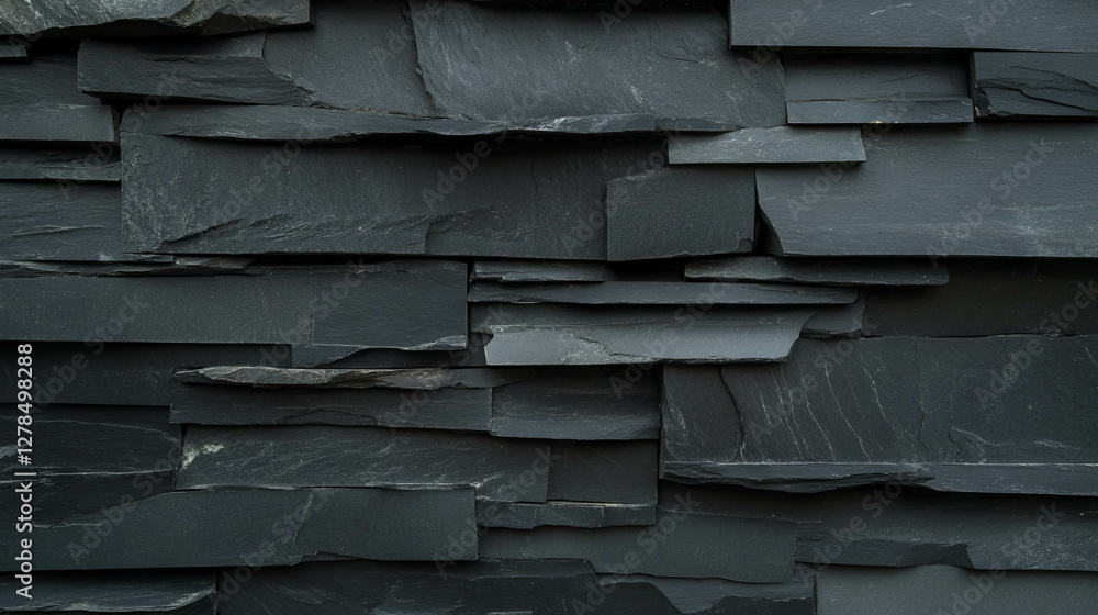 Natural black slate texture with varied layers for background or design Natural black slate texture with varied layers for background or design
