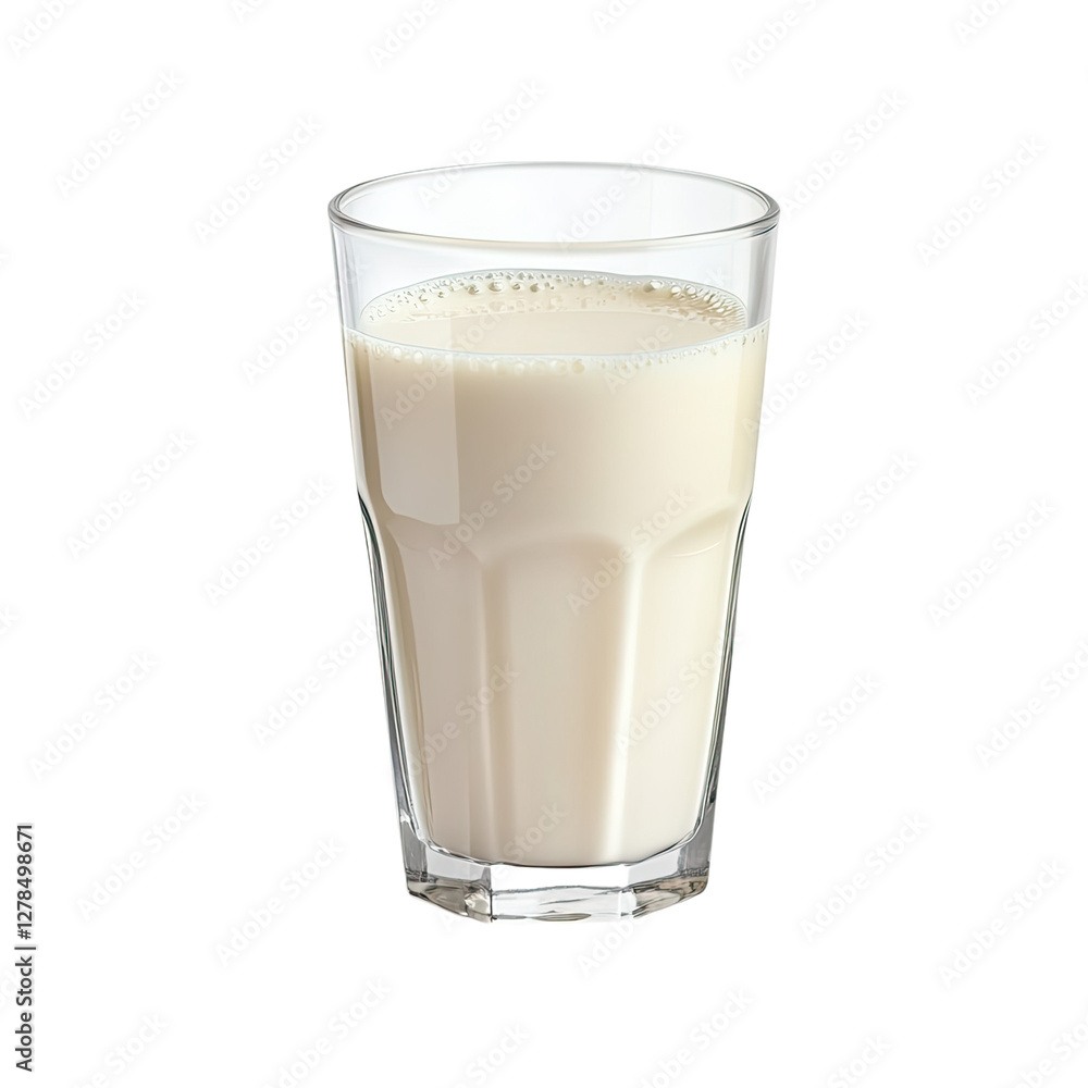 A glass of milk on a Transparent background, A glass of milk on a Transparent background,