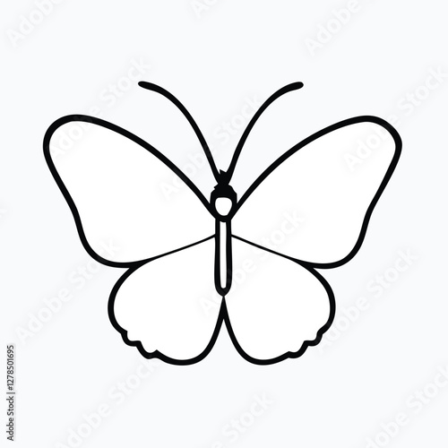Sculpted Elegance in Black Butterfly Icon Black Butterfly Silhouette