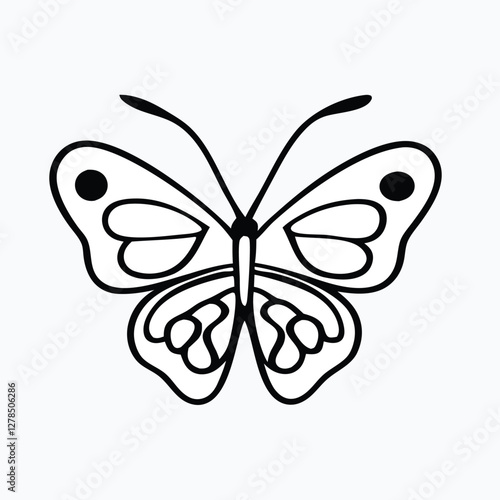 Sculpted Elegance in Black Butterfly Icon Black Butterfly Silhouette