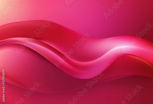 Obraz na płótnie Rich pink and red flowing waves create a vibrant and silky abstract design. The smooth texture and glowing gradients bring depth and energy, forming an artistic composition full of warmth w salonie
