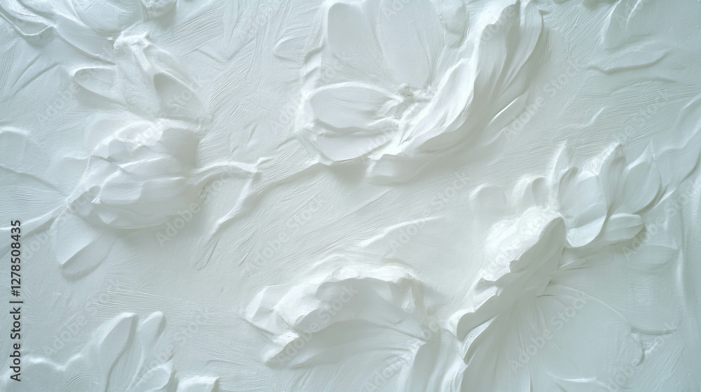 Fototapeta premium Elegant textured white plaster wall design for interiors