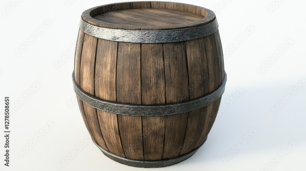 Fototapeta premium Vintage Wooden Barrel for Wine or Spirits - Classic Design