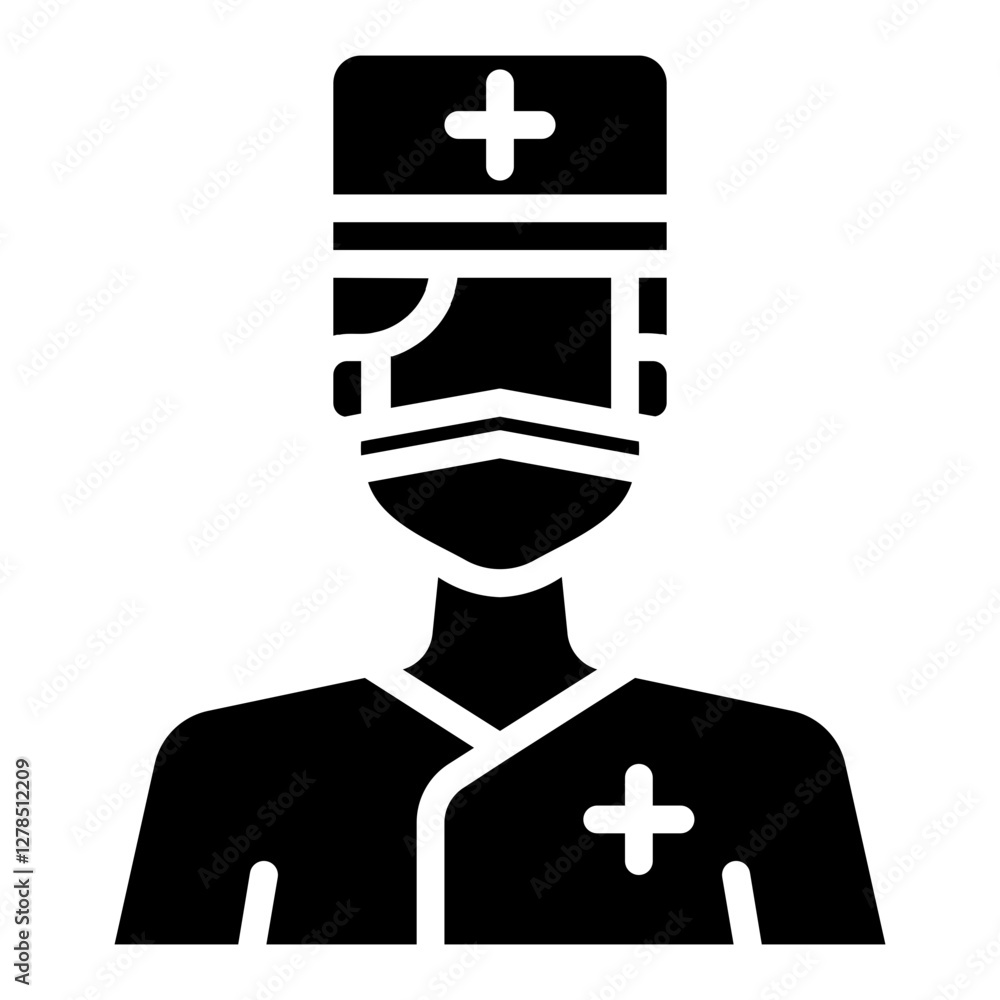 Surgeon. This is a vector single icon with a solid style. It is suitable for any purpose, such as website design, mobile app design, logo design, etc. Surgeon. This is a vector single icon with a solid style. It is suitable for any purpose, such as website design, mobile app design, logo design, etc.
