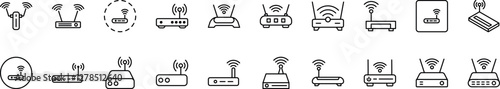 Wi Fi Router Related Line Icons for Web Sites, Books, Cards, Apps. Editable Stroke. Perfect for Web Sites, Books, Cards, Apps