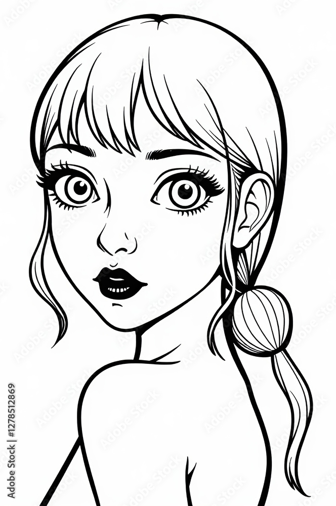 Minimalist Thin Line Girl Face: Black Linear Logo on White Background - Suitable for Modern Branding, Elegant Icon Design, and Artistic Illustrations.
Minimalist Thin Line Girl Face: Black Linear Logo on White Background - Suitable for Modern Branding, Elegant Icon Design, and Artistic Illustrations.