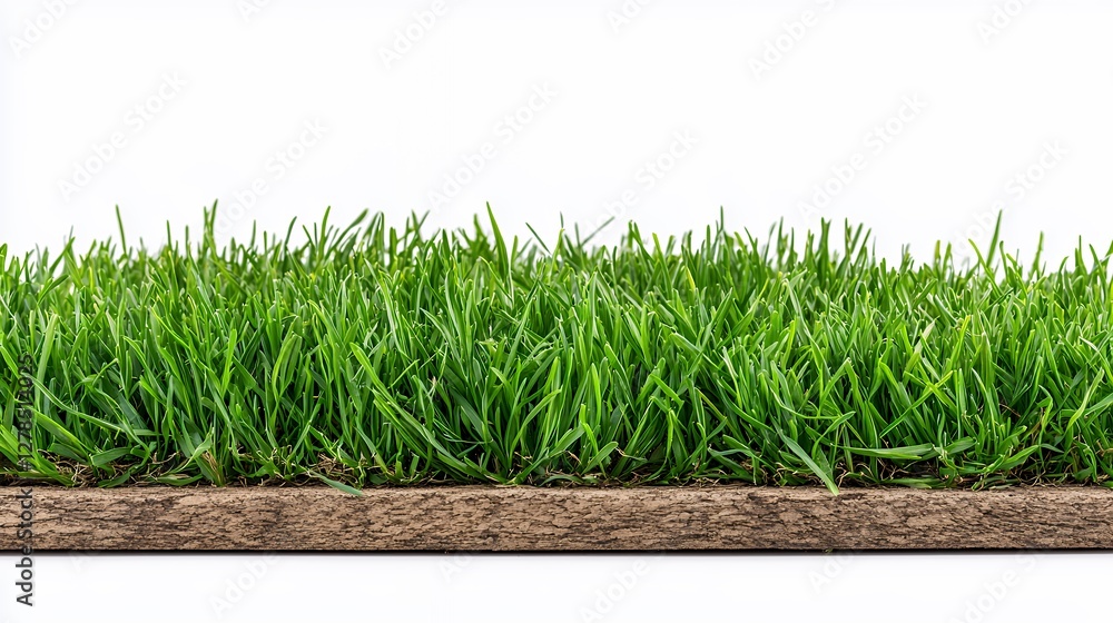 Lush Green Grass with Soil Isolated on White Background, Ideal for Landscaping and Environmental Designs Lush Green Grass with Soil Isolated on White Background, Ideal for Landscaping and Environmental Designs
