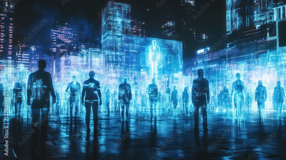 Digital humans city night future tech Digital humans city night future tech