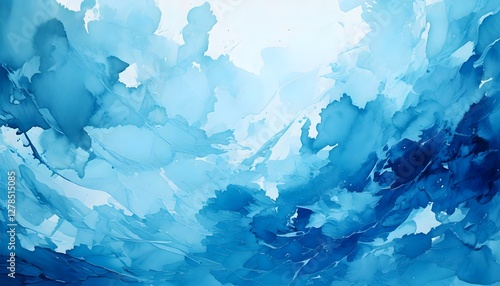 ight blue watercolor painting with smooth textures and soft gradients, Fresh and Airy,