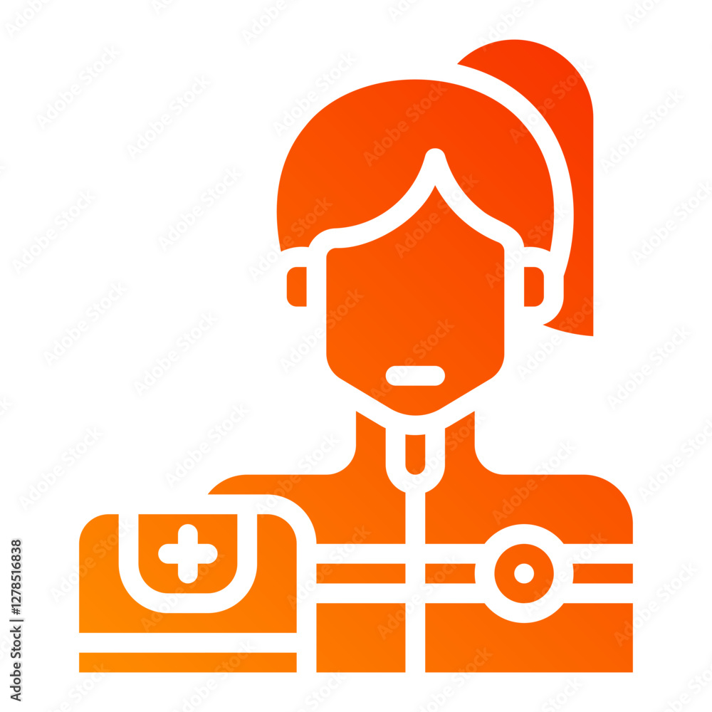 Fototapeta premium Paramedic. This is a vector single icon with a solid gradient style. It is suitable for any purpose, such as website design, mobile app design, logo design, etc.