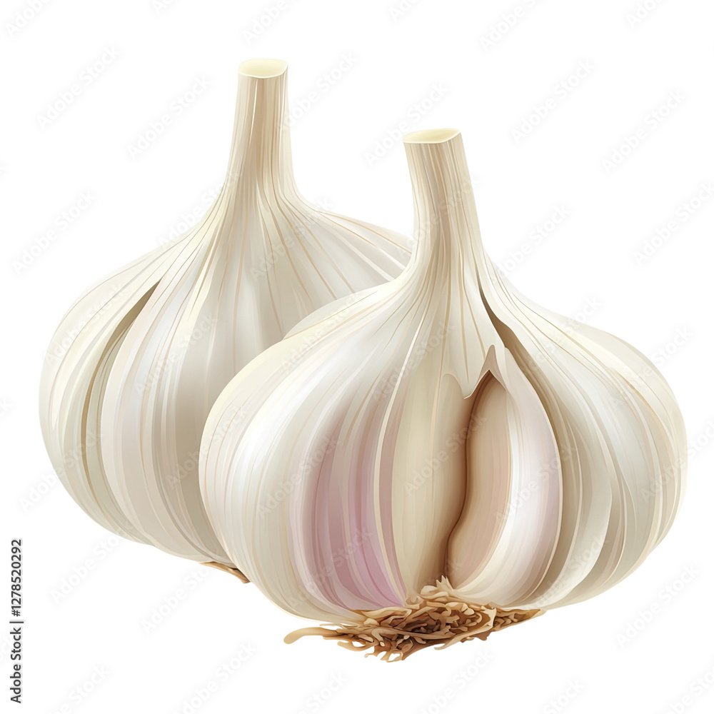 Obraz premium garlic cloves isolated on a Transparent background