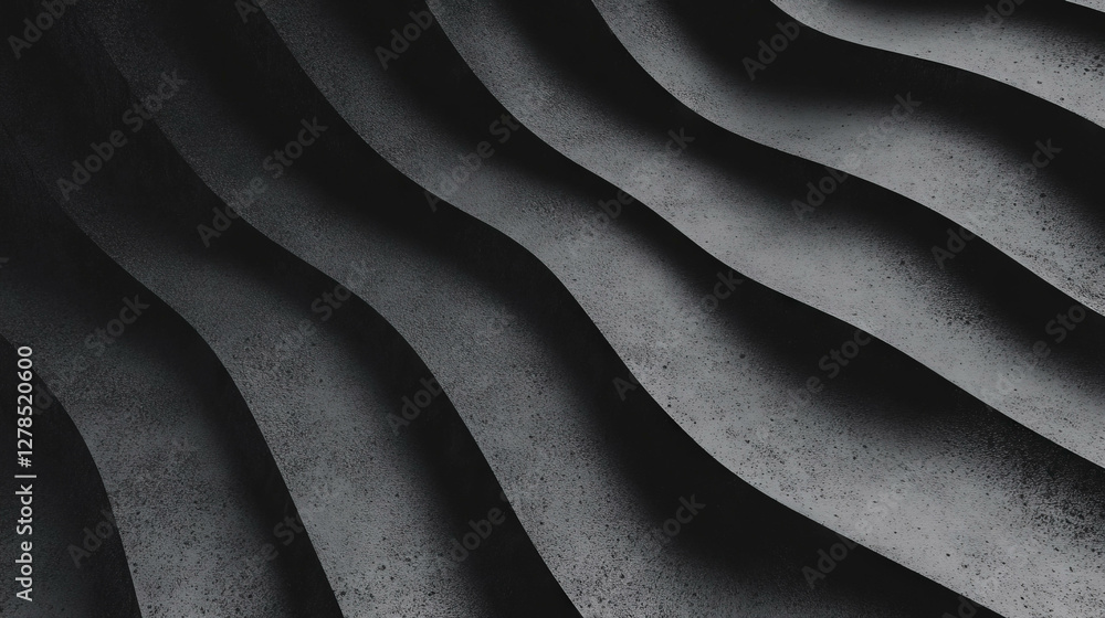 Fototapeta premium Wavy slate grey ceramic tile texture for modern interior design