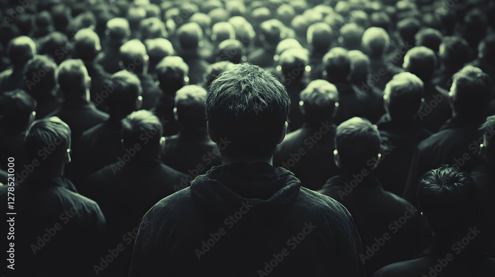 Obraz premium Social Anxiety in Crowded Spaces